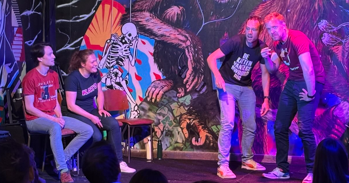Theatersport Utrecht waarbij Kâttekwaod iedere eerste zondag van de maand in Trapop Leidsche Rijn een improvisatievoorstelling geeft